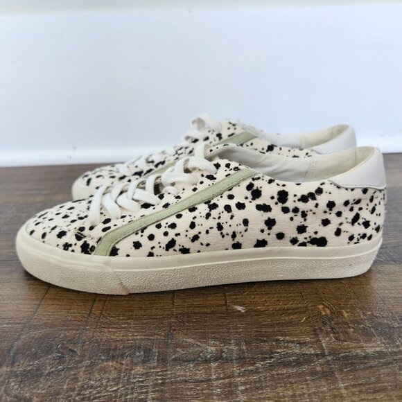 Madewell Sidewalk Sneakers Womens 8.5 Low Top Calf Hair Spotted Suede Lace Up - Picture 2 of 11